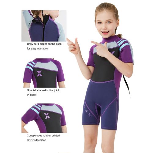  DIVE & SAIL Kids 2.5mm Warm Wetsuit One Piece UV Protection Shorty Suit