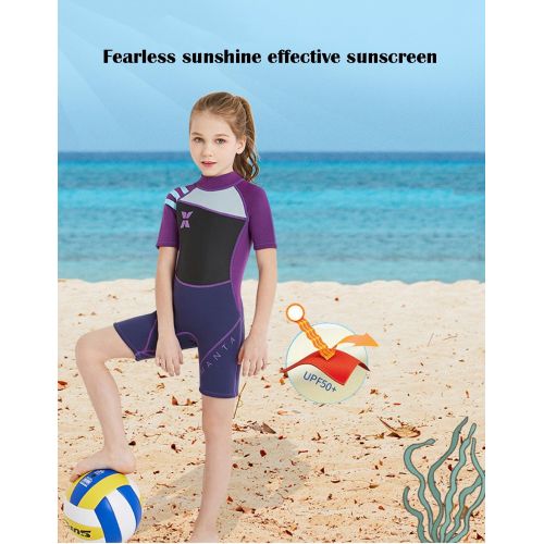  DIVE & SAIL Kids 2.5mm Warm Wetsuit One Piece UV Protection Shorty Suit