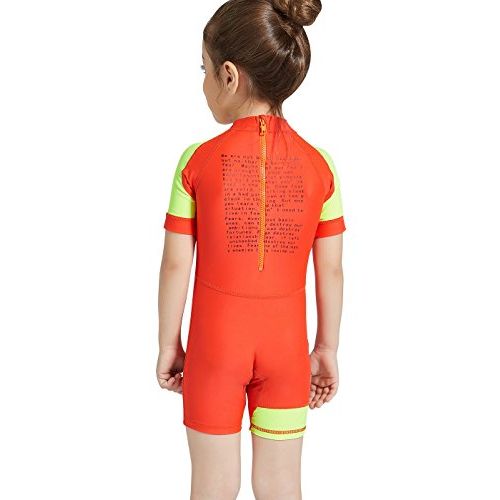  DIVE & SAIL Kids One Piece Short Sleeve Swimsuit Sun Protection Rashguard Sunsuit