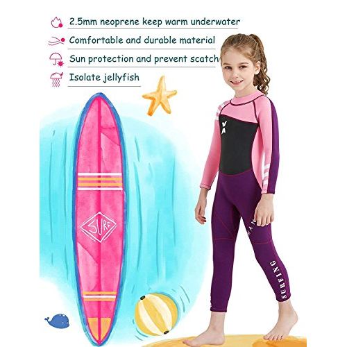  DIVE & SAIL Kids Wetsuit Full Body Swimsuit 2.5mm Neoprene Wetsuit UV Protective Thermal Swimwear for Diving Scuba