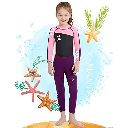  DIVE & SAIL Kids Wetsuit Full Body Swimsuit 2.5mm Neoprene Wetsuit UV Protective Thermal Swimwear for Diving Scuba