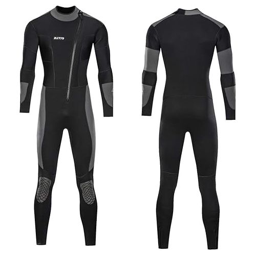  Wetsuit 5mm Neoprene Full Wetsuit Front Zipper for Men Diving Snorkeling Scuba Surfing