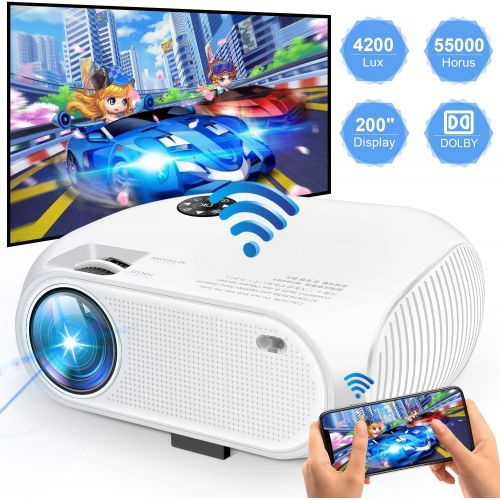  Projector, DIWUER Portable Video Projectors, Mini Movie Projector 1080P Full HD for Home Cinema Theater, Support HDMI, VGA, AV, USB, SD Card