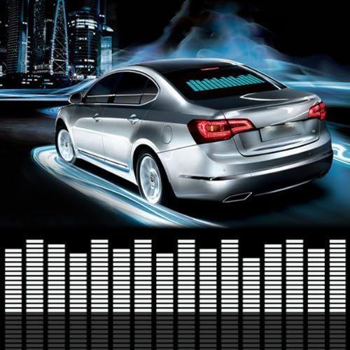  DIYAH Auto Sound Music Beat Activated Car Stickers Equalizer Glow LED Light Audio Voice Rhythm Lamp 70cm X 16cm / 27.5in X 6.3in (Blue)