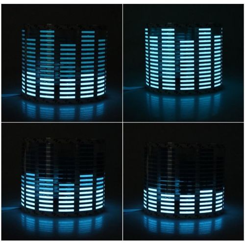  DIYAH Auto Sound Music Beat Activated Car Stickers Equalizer Glow LED Light Audio Voice Rhythm Lamp 70cm X 16cm / 27.5in X 6.3in (Blue)