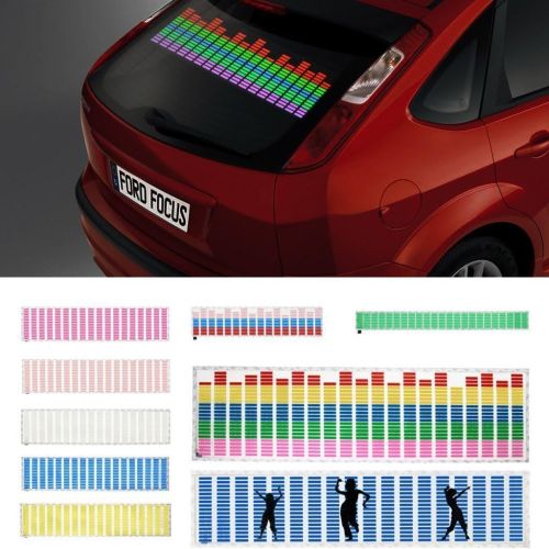  DIYAH Auto Sound Music Beat Activated Car Stickers Equalizer Glow LED Light Audio Voice Rhythm Lamp 70cm X 16cm / 27.5in X 6.3in (Red)