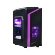 DIYPC DIY-F2-P Black/Purple SPCC MicroATX Mini Tower Computer Case