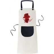 DIYthinker Japan Ninja Words Outline Illustration Apron Adjustable Bib Cotton Linen BBQ Kitchen Pocket Pinafore