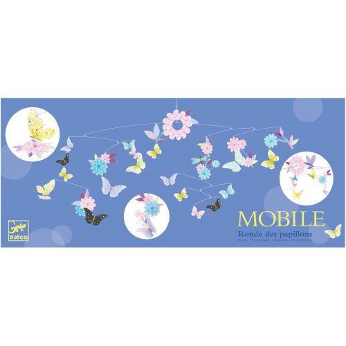  [아마존베스트]DJECO Butterfly Twirl Paper Mobile Room Decoration