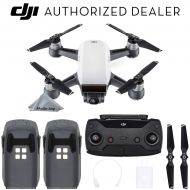 DJI Spark Drone Quadcopter (Alpine White) with Remote Controller & 2 Batteries Bundle Starter Kit