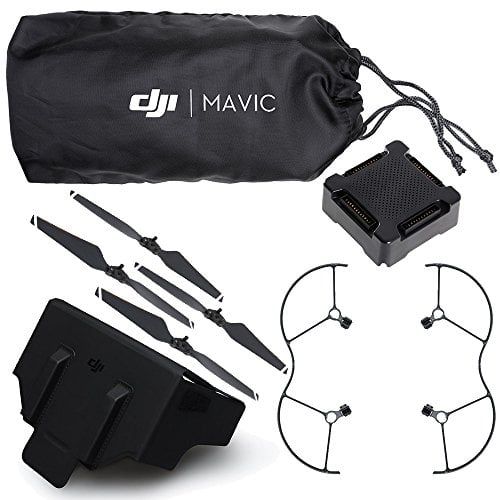 디제이아이 DJI Mavic Pro 6PC Accessory Kit - Includes 2x Pairs DJI Quick Release Folding Propellers for Mavic Drone + DJI Aircraft Sleeve + DJI Monitor Hood for Remote Controller + MORE