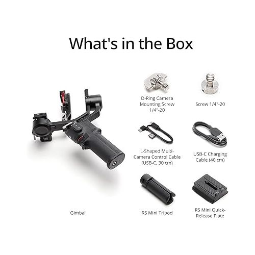 디제이아이 DJI RS 3 Mini, 3-Axis Mirrorless Gimbal Lightweight Stabilizer for Canon/Sony/Panasonic/Nikon/Fujifilm, 2 kg (4.4 lbs) Tested Payload, Bluetooth Shutter Control, Native Vertical Shooting