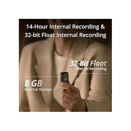 디제이아이 DJI Mic 2 (2 TX + 1 RX + Charging Case), All-in-one Wireless Microphone, Intelligent Noise Cancelling, 32-bit Float Internal Recording, 250m (820 ft.) Range, Microphone for iPhone, Android, Camera