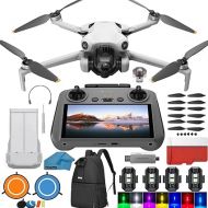DJI Mini 4 Pro Drone with DJI RC 2 Screen remote Control Bundle Kit Camera Drone Bundle, with 128 GB SD, 3.0 USB Card Reader, Landing Pad, Backpack Strobe Lights and More