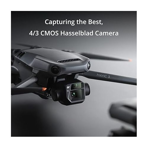 디제이아이 DJI Mavic 3 Fly More Combo, Drone with 4/3 CMOS Hasselblad Camera, 5.1K Video, Omnidirectional Obstacle Sensing, 46 Mins Flight, Advanced Auto Return, 2 Extra Batteries, FAA Remote ID Compliant, Gray