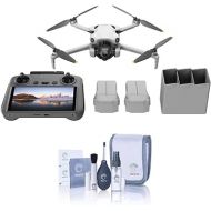 DJI Mini 4 Pro Fly More Combo Plus with DJI RC 2 (Screen Remote Controller), Folding Mini-Drone with 4K HDR Video Camera for Adults, 2 Extra Intelligent Flight Batteries Plus for 45-Min Flight Time