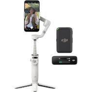 DJI Osmo Mobile 6 Solo Vlogging Combo, 3-Axis Smartphone Stabilizer, Object Tracking, Built-in Extension Rod, Portable and Foldable, Platinum Gray, Equipped with a DJI Mic (1 TX + 1 RX)