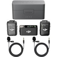 DJI Mic 2 (2 TX + 1 RX + Charging Case), All-in-one Wireless Microphone, Intelligent Noise Cancelling, for iPhone, Android, Camera Bundle with, 2X Turnstile Omnidirectional Condenser Lavalier