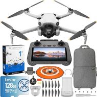 DJI Mini 4 Pro Folding Drone with RC 2 Remote (With Screen) 4K HDR Video, Under 249g, 34 Mins Flight Time, Omnidirectional Vision Sensing Bundle with 1 Year DJI Care Refresh Plan & Accessories