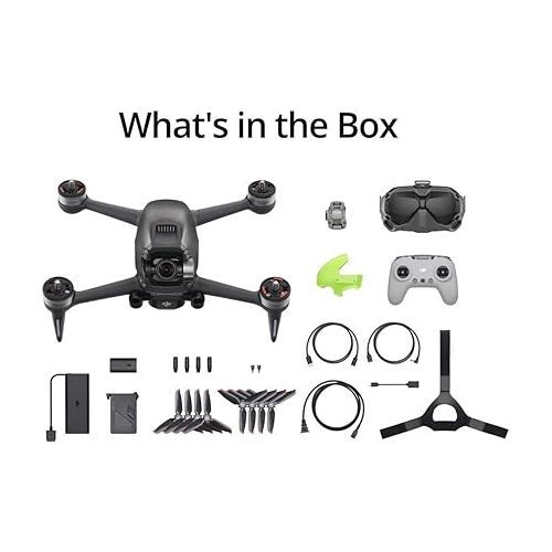 디제이아이 DJI FPV Combo (Goggles V2), First-Person View Drone with 4K Camera, S Flight Mode, Super-Wide 150° FOV, HD Low-Latency Transmission, FAA Remote ID Compliant
