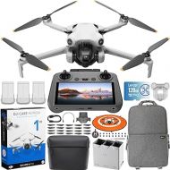 DJI Mini 4 Pro Folding Drone with RC 2 Remote (With Screen) Fly More Combo Plus, 4K HDR, Under 249g, Omnidirectional Sensing, 3 Plus Batteries Bundle with 1 Year DJI Care Refresh Plan & Accessories