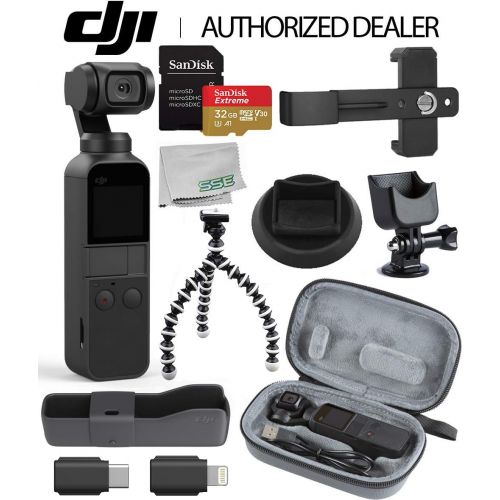 디제이아이 [아마존베스트]DJI 2019 Osmo Pocket Handheld 3 Axis Gimbal Stabilizer with Integrated Camera Essentials Travel Bundle