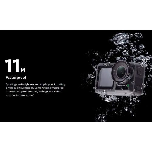 디제이아이 [아마존베스트]DJI OSMO Action Cam Digital Camera with 2 Displays 36FT/11M Waterproof 4K HDR-Video 12MP 145° Angle Black