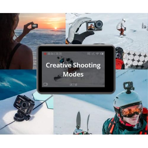 디제이아이 [아마존베스트]DJI OSMO Action Cam Digital Camera with 2 Displays 36FT/11M Waterproof 4K HDR-Video 12MP 145° Angle Black