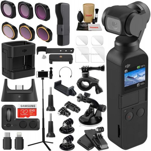 디제이아이 [아마존베스트]Sure RC DJI OSMO Pocket 3 Axis Gimbal Camera and Expansion Kit Combo Bundle with ND & Rotating Polarizer Filter Set, Extension Rod/Selfie Stick, Tripod & Must Have Accessories