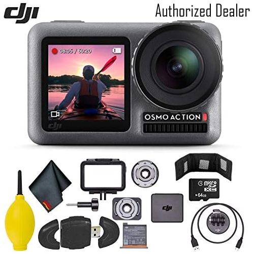 디제이아이 [아마존베스트]DJI Osmo Action 4K Camera w/ 64GB Micro SD Memory Card - USB Reader - Cleaning Cloth and More