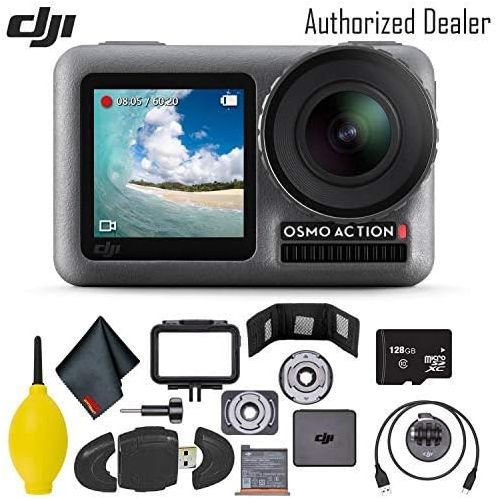 디제이아이 [아마존베스트]DJI Osmo Action 4K Camera w/ 128GB Micro SD Memory Card - USB Reader - Cleaning Cloth and More