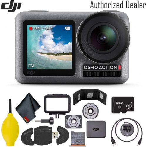 디제이아이 [아마존베스트]DJI Osmo Action 4K Camera w/ 128GB Micro SD Memory Card - USB Reader - Cleaning Cloth and More