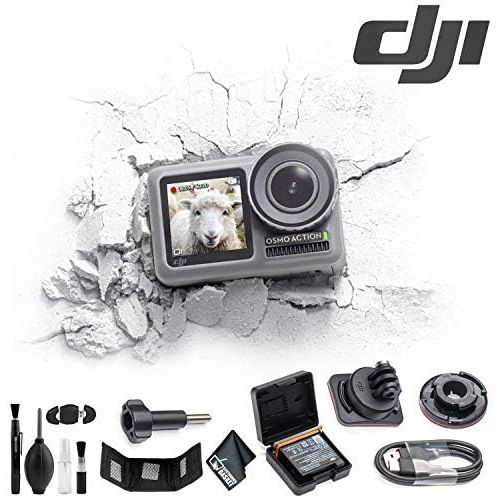 디제이아이 [아마존베스트]DJI Osmo Action 4K Camera + Memory Card Wallet + USB Reader + Battery + Cleaning Kit + Microfiber Cloth & More