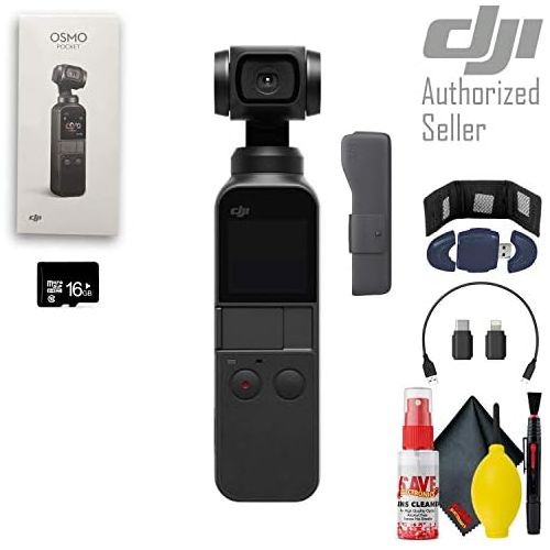 디제이아이 [아마존베스트]DJI Osmo Pocket Gimbal Camera - Memory Card Wallet & Reader - 16GB microSD Card - Microfiber Cloth - Cleaning Kit & More