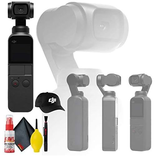 디제이아이 [아마존베스트]DJI Osmo Pocket 3 Axis Gimbal Camera - DJI Baseball Cap (Black) - Microfiber Cloth - Cleaning Kit Bundle & More