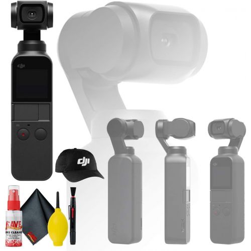 디제이아이 [아마존베스트]DJI Osmo Pocket 3 Axis Gimbal Camera - DJI Baseball Cap (Black) - Microfiber Cloth - Cleaning Kit Bundle & More