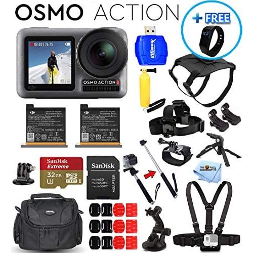 디제이아이 [아마존베스트]DJI Osmo Action 4K Camera 3 Battery All You Need Bundle Includes 32 GB microSDHC, Head and Chest Strap, Dog Harness, Selfie Stick, Gadget Bag and Much More