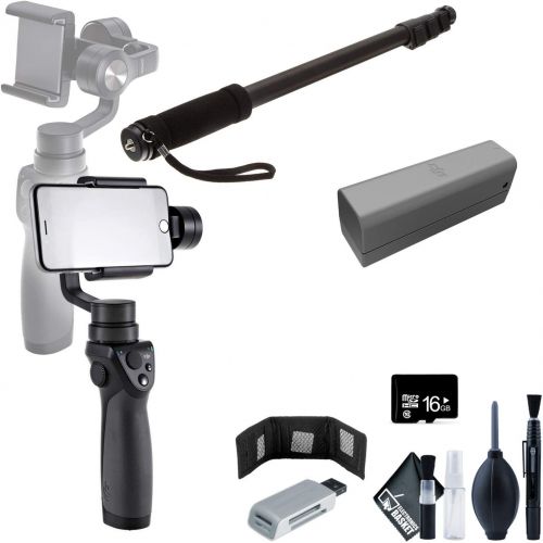 디제이아이 [아마존베스트]The DJI Osmo Mobile Gimbal Stabilizer + Monopod 70 + 16GB Micro SD + USB Card Reader + Memory Card Wallet + Osmo Intelligent Battery