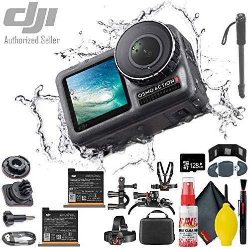 디제이아이 [아마존베스트]DJI Osmo Action 4K Camera - Monopod 70 - USB Card Reader - Additional Batteries (2 Total) - 128GB MicroSD & More