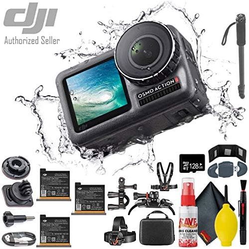 디제이아이 [아마존베스트]DJI Osmo Action 4K Camera - Monopod 70 - USB Card Reader - Additional Batteries (3 Total) - 128GB MicroSD & More