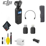 [아마존베스트]DJI Osmo Pocket Handheld 3 Axis Gimbal Stabilizer with Integrated Camera, Attachable to Smartphone, Android (USB-C), iPhone - Bundle