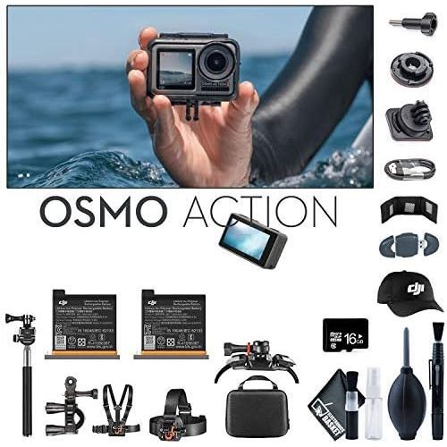 디제이아이 [아마존베스트]DJI Osmo Action 4K Camera + Monopod 70 + Baseball Cap + Osmo Action Battery x2 + 16GB Micro SD