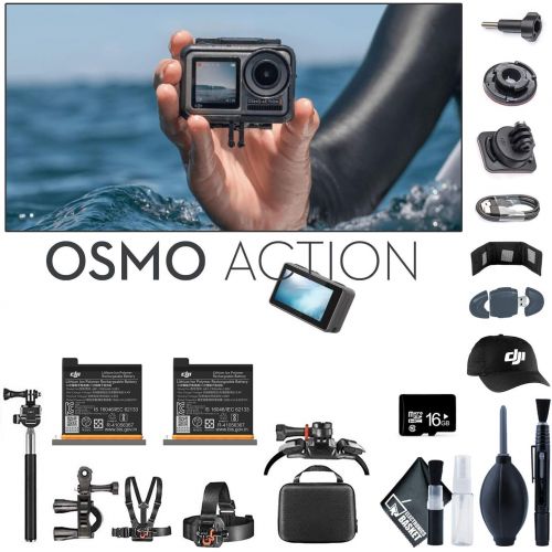 디제이아이 [아마존베스트]DJI Osmo Action 4K Camera + Monopod 70 + Baseball Cap + Osmo Action Battery x2 + 16GB Micro SD