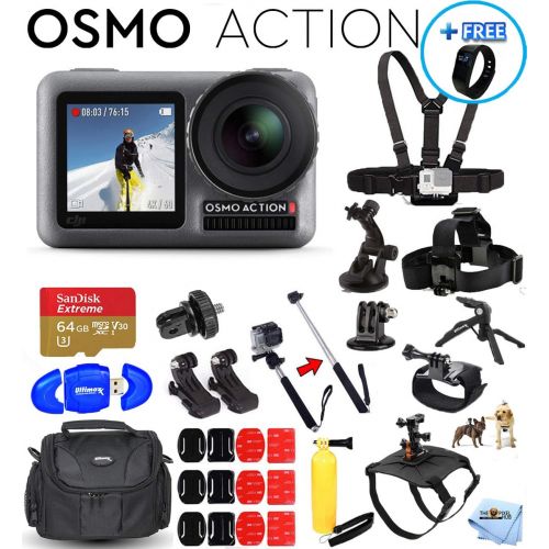 디제이아이 [아마존베스트]DJI Osmo Action 4K Camera Kit with 64GB MicroSD, Case, Head and Chest Strap, Dog Harness, Monopod + Much More