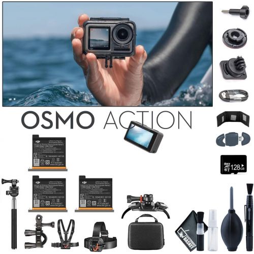 디제이아이 [아마존베스트]DJI Osmo Action 4K Camera + Monopod 70 + USB Card Reader + Osmo Action Battery x3 + 128GB Micro SD