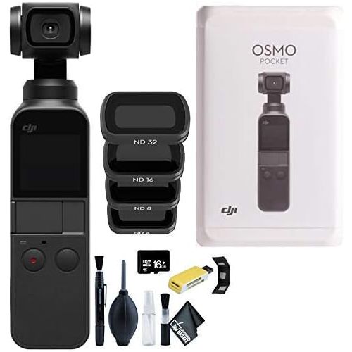 디제이아이 [아마존베스트]DJI Osmo Pocket Gimbal Camera + Osmo Pocket ND Filters Set + 16GB MicroSD + USB Reader & Wallet + Cleaning Kit & More