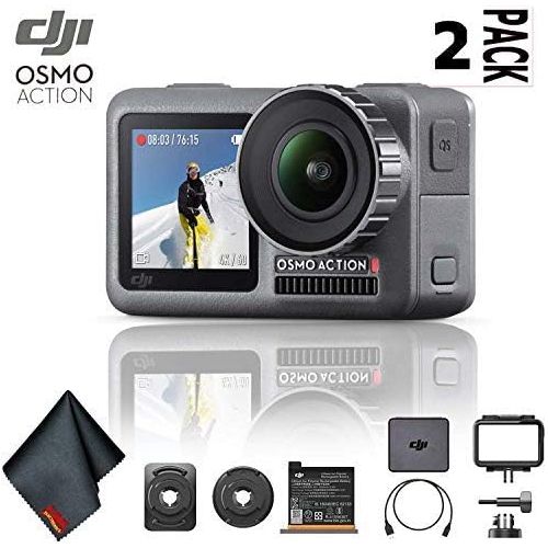 디제이아이 [아마존베스트]DJI Osmo 액션 4K 카메라 2 팩 번들 클리닝 천 포함