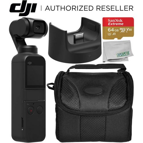 디제이아이 [아마존베스트]DJI Osmo Pocket Handheld 3 Axis Gimbal Stabilizer with Integrated Camera + DJI Part 5 Wireless Module Base Starters Bundle