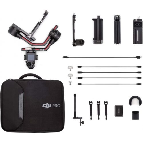 디제이아이 DJI RS 2 - 3-Axis Gimbal Stabilizer for DSLR and Mirrorless Cameras, Nikon, Sony, Panasonic, Canon, Fuji, 10lbs Tested Payload, 1.4” Full-Color Touchscreen, Carbon Fiber Constructi