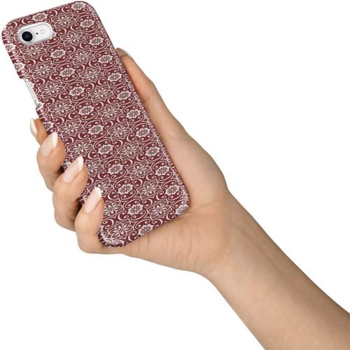 디제이아이 DJI Customize Phone Protective Cover Antique Baroque Floral Swirling Patterns Victorian Vintage Retro Style Ultra Slim Protective Hard Plastic Case Cover for iPhone 7/8